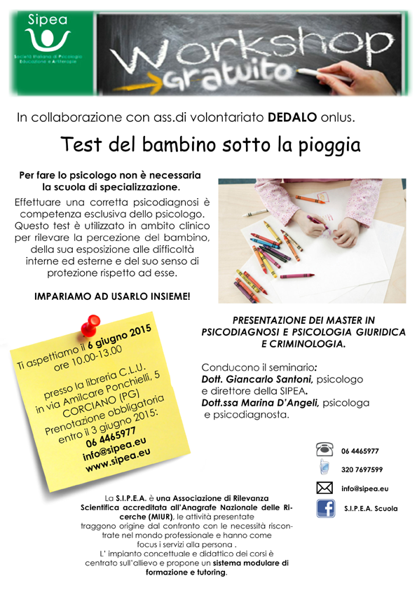 test del bambino sotto la pioggia